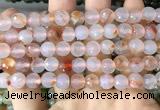 CAA3343 15 inches 8mm faceted round agate beads wholesale