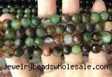 CAA3346 15 inches 8mm faceted round agate beads wholesale