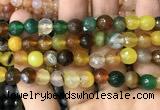 CAA3347 15 inches 8mm faceted round agate beads wholesale