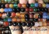 CAA3348 15 inches 8mm faceted round agate beads wholesale