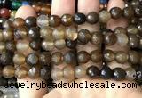 CAA3349 15 inches 8mm faceted round agate beads wholesale