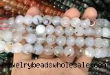 CAA3362 15 inches 10mm faceted round agate beads wholesale