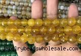 CAA3365 15 inches 10mm faceted round agate beads wholesale