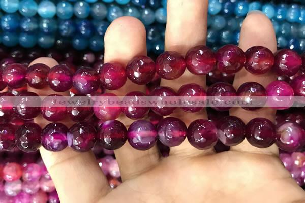 CAA3369 15 inches 10mm faceted round agate beads wholesale