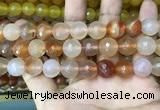 CAA3396 15 inches 12mm faceted round agate beads wholesale