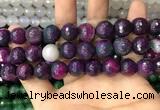 CAA3403 15 inches 12mm faceted round agate beads wholesale