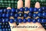 CAA3408 15 inches 12mm faceted round agate beads wholesale