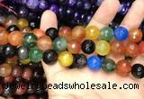 CAA3413 15 inches 12mm faceted round agate beads wholesale