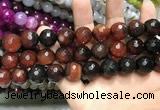 CAA3428 15 inches 14mm faceted round agate beads wholesale