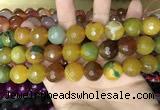 CAA3450 15 inches 16mm faceted round agate beads wholesale