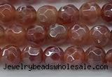 CAA3508 15.5 inches 4mm faceted round AB-color fire agate beads