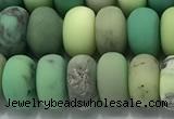 CAA3524 15.5 inches 6*10mm rondelle matte grass agate beads wholesale