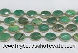 CAA3526 7.5 inches 13*18mm faceted oval grass agate beads