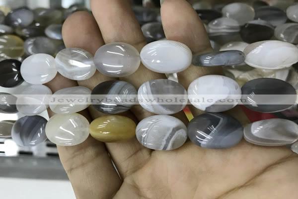 CAA3565 15.5 inches 13*18mm oval grey Botswana agate beads