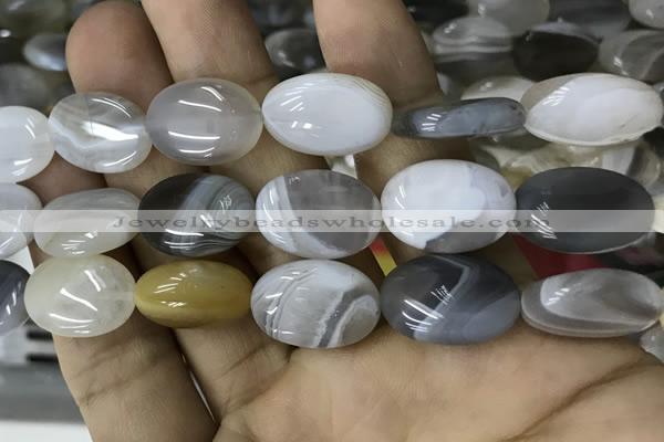 CAA3566 15.5 inches 15*20mm oval grey Botswana agate beads