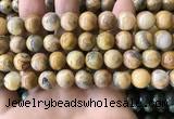 CAA3605 15.5 inches 12mm round yellow crazy lace agate beads