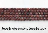 CAA3628 15.5 inches 4mm faceted round Portuguese agate beads