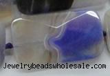 CAA363 15.5 inches 25*50mm faceted rectangle violet line agate beads