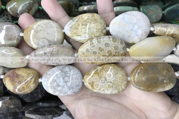 CAA3724 25*35mm - 30*40mm freeform chrysanthemum agate beads