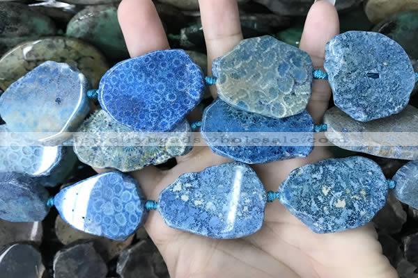 CAA3728 25*28mm - 35*45mm freeform chrysanthemum agate slab beads