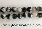 CAA3779 15.5 inches 18mm faceted round agate druzy geode beads