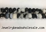 CAA3782 15.5 inches 10*14mm faceted rondelle agate druzy geode beads