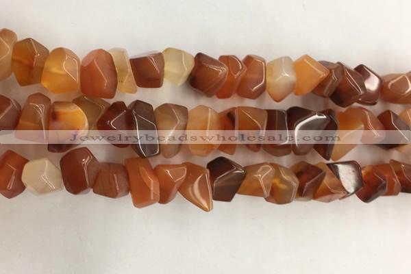 CAA3808 15.5 inches 10*14mm - 12*16mm faceted nuggets red agate beads