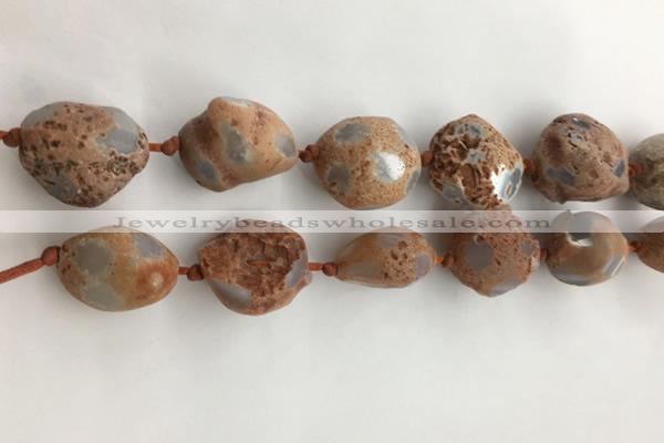 CAA3812 15.5 inches 20*25mm - 25*35mm nuggets rough agate beads