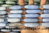 CAA3814 15.5 inches 12*40mm rice blue agate beads wholesale