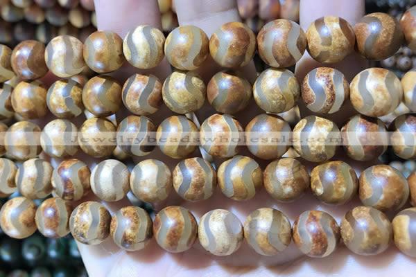 CAA3894 15 inches 10mm round tibetan agate beads wholesale