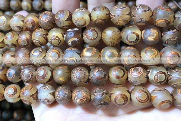 CAA3901 15 inches 10mm round tibetan agate beads wholesale