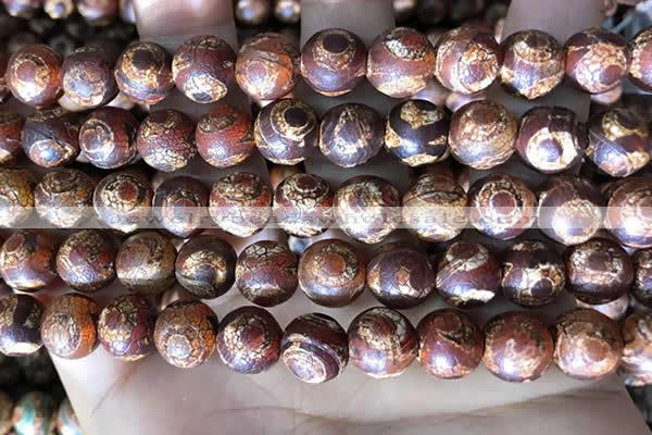 CAA3907 15 inches 10mm round tibetan agate beads wholesale