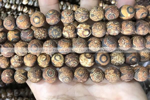 CAA3924 15 inches 12mm round tibetan agate beads wholesale