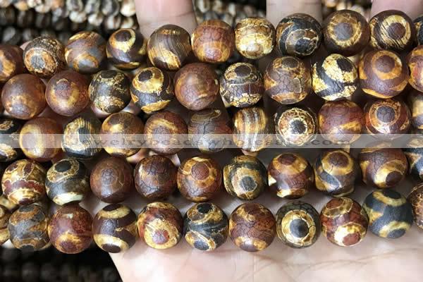 CAA3925 15 inches 12mm round tibetan agate beads wholesale