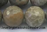 CAA3967 15.5 inches 18mm faceted round chrysanthemum agate beads