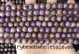 CAA4001 15.5 inches 6mm round purple crazy lace agate beads