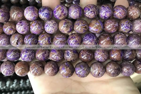 CAA4004 15.5 inches 12mm round purple crazy lace agate beads