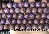 CAA4005 15.5 inches 14mm round purple crazy lace agate beads