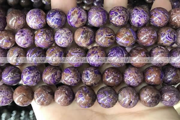 CAA4005 15.5 inches 14mm round purple crazy lace agate beads