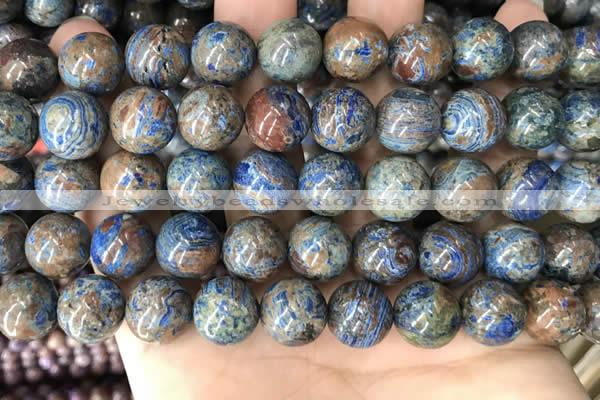 CAA4013 15.5 inches 14mm round blue crazy lace agate beads