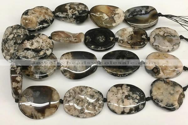 CAA4046 15.5 inches 25*35mm - 30*40mm freeform sakura agate beads