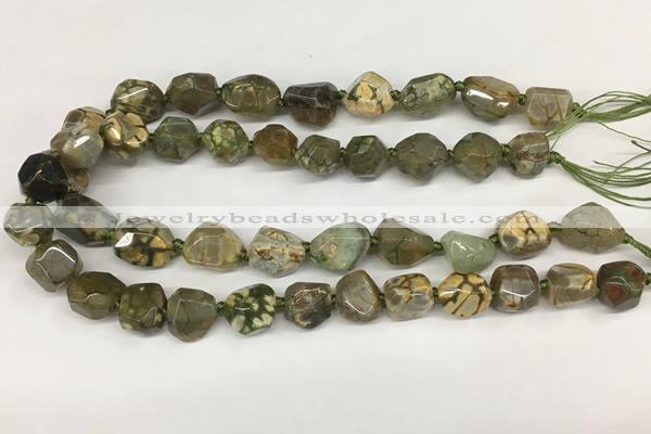 CAA4060 10*14mm - 12*16mm nuggets dragon vein agate beads