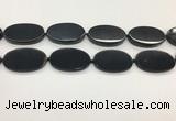 CAA4070 15.5 inches 30*50mm oval black agate gemstone beads