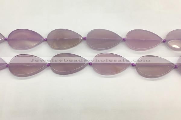 CAA4076 15.5 inches 30*50mm flat teardrop purple agate gemstone beads