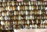 CAA4146 15.5 inches 5*10mm rondelle line agate beads wholesale