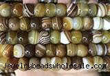 CAA4148 15.5 inches 10*13mm rondelle line agate beads wholesale