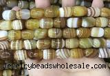 CAA4152 15.5 inches 10*14mm drum line agate beads wholesale