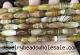 CAA4165 15.5 inches 8*20mm rice line agate beads wholesale