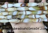 CAA4166 15.5 inches 10*30mm rice line agate beads wholesale