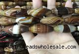 CAA4168 15.5 inches 12*40mm rice line agate beads wholesale